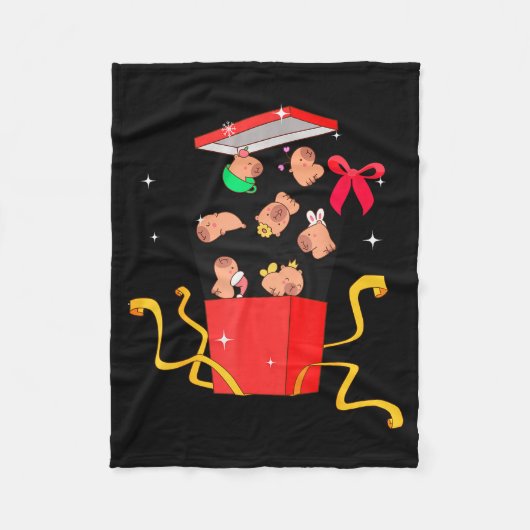 Couverture Polaire Unboxing Blind Box Capybara Pyjama Ugly Christmas (Devant)