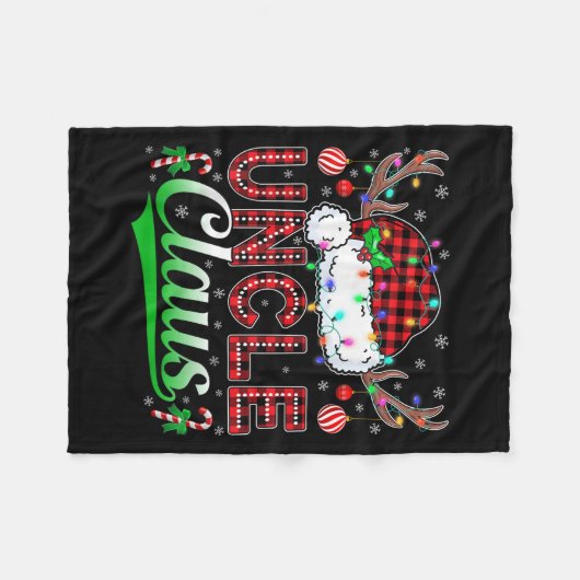 Couverture Polaire Uncle Claus Christmas Lights Matching Family Xmas  (Devant (Horizontal))