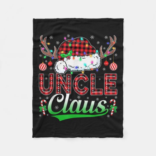 Couverture Polaire Uncle Claus Christmas Lights Matching Family Xmas (Devant)