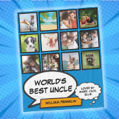 Couverture Polaire Uncle Fun Cool Modern Comic Photo Collage