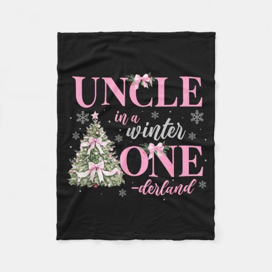 Couverture Polaire Uncle In A Winter Onederland Birthday Girl Christm (Devant)