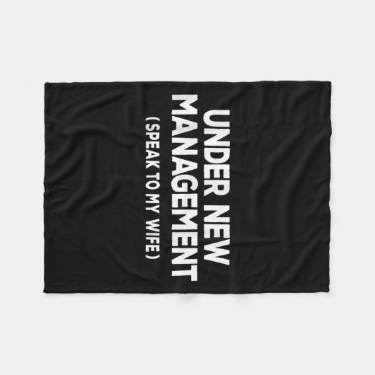 Couverture Polaire Under New Management Speak To My Wife Fun Newlywed (Devant (Horizontal))