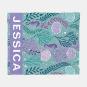 Couverture Polaire Under the Sea Seahorse Shell Ocean Fantasy (Devant (Horizontal))