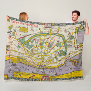 Couverture Polaire Une carte de Merseyside, Liverpool