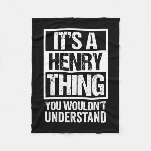 Couverture Polaire Une chose henry ne comprendrait pas - nom de famil (Devant)