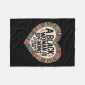 Couverture Polaire Une Femme Noire Parle Écouter Et Apprendre Junetee (Devant (Horizontal))