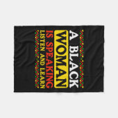Couverture Polaire Une Femme Noire Parle Écouter Et Apprendre Manque  (Devant (Horizontal))