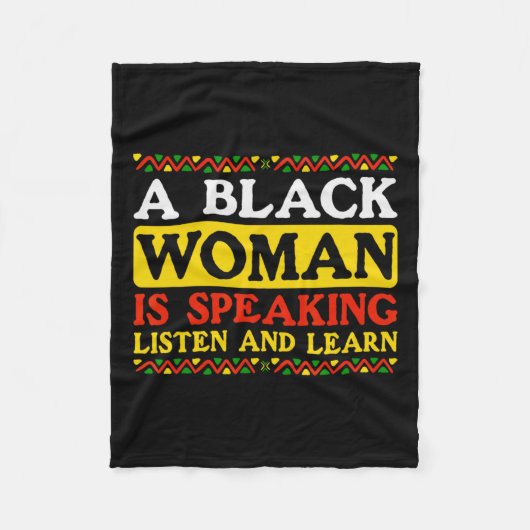Couverture Polaire Une Femme Noire Parle Écouter Et Apprendre Manque (Devant)