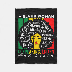 Couverture Polaire Une femme noire parle Écoutez et apprenez Afro Wo