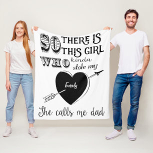 Couverture Polaire Une Fille M'A Volé Le Coeur Elle M'Appelle Papa
