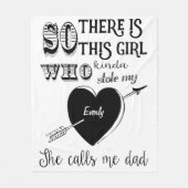 Couverture Polaire Une Fille M'A Volé Le Coeur Elle M'Appelle Papa (Devant)