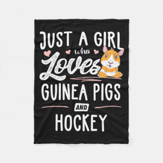 Couverture Polaire Une fille qui aime les cochons d'Inde et le hockey