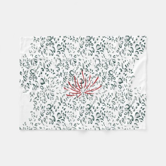 Couverture Polaire une fleur rouge sur un arrière - plan noir (Devant (Horizontal))