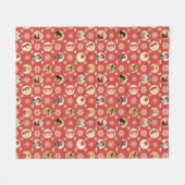 Couverture Polaire Une histoire de Noël Rétro Snowflake Motif (Devant (Horizontal))