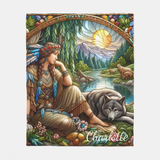 Couverture Polaire Une Indienne autochtone repose paisiblement avec u (Devant)