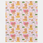 Couverture Polaire Une journée dans la vie d'un chat drôle (Devant)