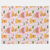 Couverture Polaire Une journée dans la vie d'un chat drôle (Devant (Horizontal))