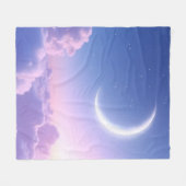 Couverture Polaire Une lune croissante sereine et belle. IA générée (Devant (Horizontal))
