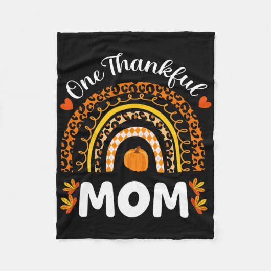 Couverture Polaire Une Maman Merci Thanksgiving Rainbow Fall Leopard (Devant)