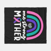 Couverture Polaire Une Mère Forte, Cancer Du Thyroïde Violet Turquois (Devant (Horizontal))