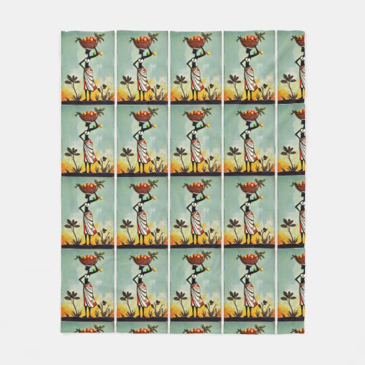 Couverture Polaire Une oeuvre d'art africaine pour représenter une fe (Devant)