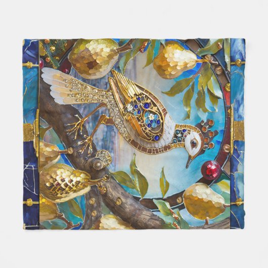 Couverture Polaire Une perdrix dans un arbre à poires (Devant (Horizontal))