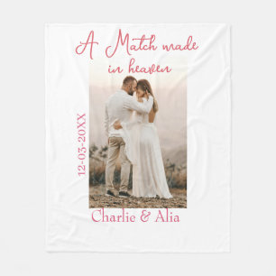 Couverture Polaire Une photo de mariage rose nom fait au ciel