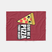 Couverture Polaire Une pizza votre coeur (Devant (Horizontal))