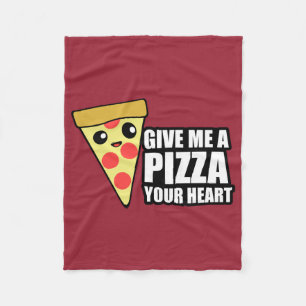 Couverture Polaire Une pizza votre coeur