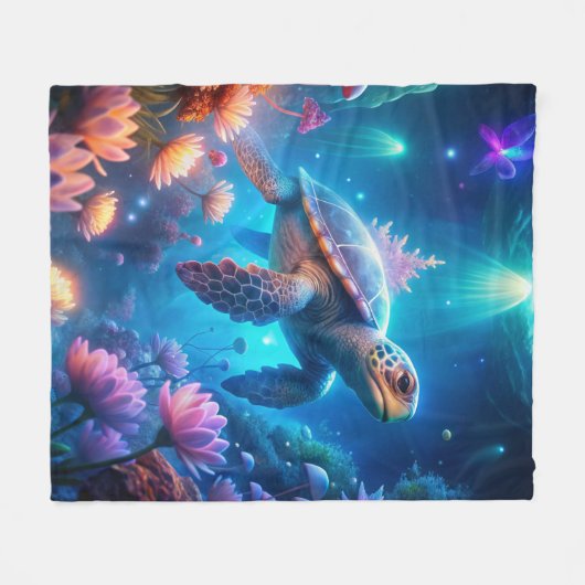Couverture Polaire Une tortue (Devant (Horizontal))