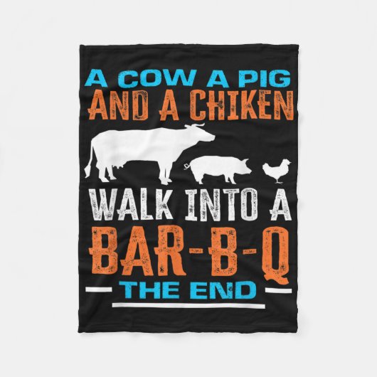 Couverture Polaire Une Vache Un Cochon Et Un Poulet Marcher Dans Un B (Devant)