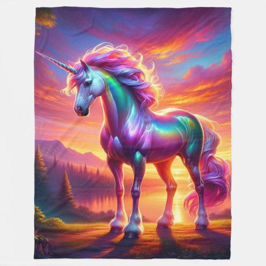 Couverture Polaire Unicorn Art (Devant)
