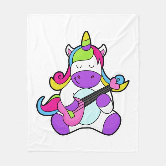 Couverture Polaire Unicorn as Musician with Guitar (Devant)