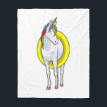 Couverture Polaire Unicorn at Swimming with Swim ring<br><div class="desc">This design is the perfect gift for a birthday,  Christmas and other celebrations. It is suitable for women,  men and kids.</div>