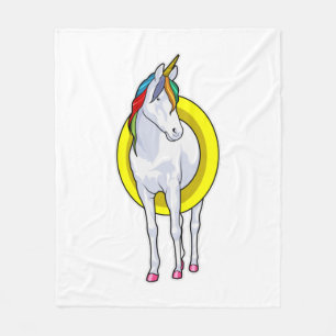 Couverture Polaire Unicorn at Swimming with Swim ring