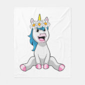 Couverture Polaire Unicorn avec Flowers Daisy (Devant)