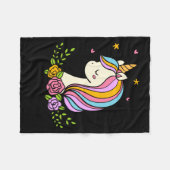 Couverture Polaire Unicorn Cute Whimsical Girly D Name (Devant (Horizontal))