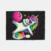 Couverture Polaire Unicorn Dabbing Bowling filles d'anniversaire (Devant (Horizontal))