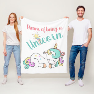 Couverture Polaire Unicorn Dream Fleece Blanket personnalisée