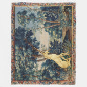 COUVERTURE POLAIRE UNICORN EN PAYSAGE EN BOIS, ARBRES, VERDURE (Devant)