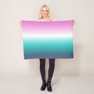 Couverture Polaire unicorn lavender turquoise ombre turquoise mermaid