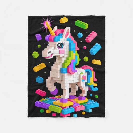 Couverture Polaire Unicorn Lover Master Builder Bloc de briques (Devant)