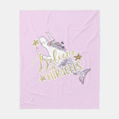 Couverture Polaire Unicorn Mermaid Moderne tendance croire en Miracle (Devant)
