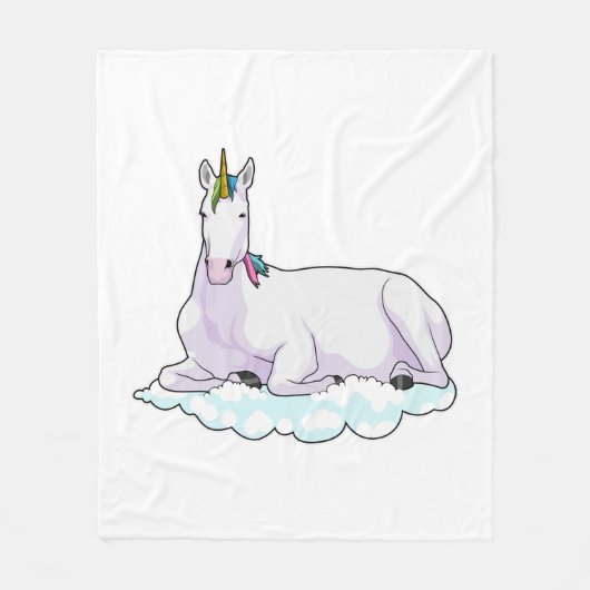 Couverture Polaire Unicorn on cloud (Devant)