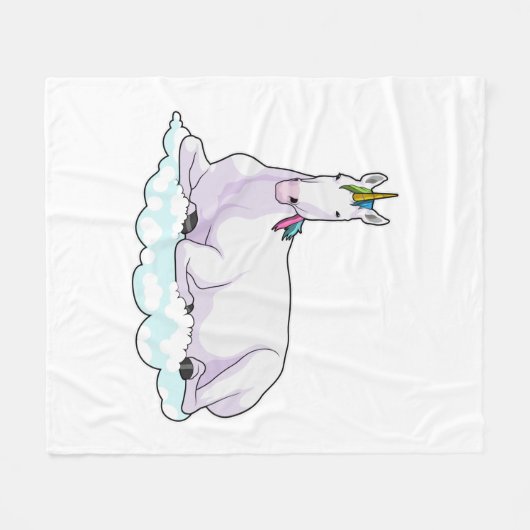 Couverture Polaire Unicorn on cloud (Devant (Horizontal))