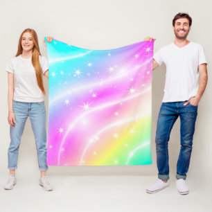 Couverture Polaire Unicorn Pastel Couleur arc-en-ciel