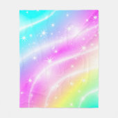 Couverture Polaire Unicorn Pastel Couleur arc-en-ciel (Devant)