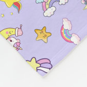 Couverture Polaire Unicorn Rainbow Star Light Purple Personnalisé (Coin)