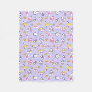 Couverture Polaire Unicorn Rainbow Star Light Purple Personnalisé