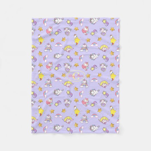 Couverture Polaire Unicorn Rainbow Star Light Purple Personnalisé (Devant)